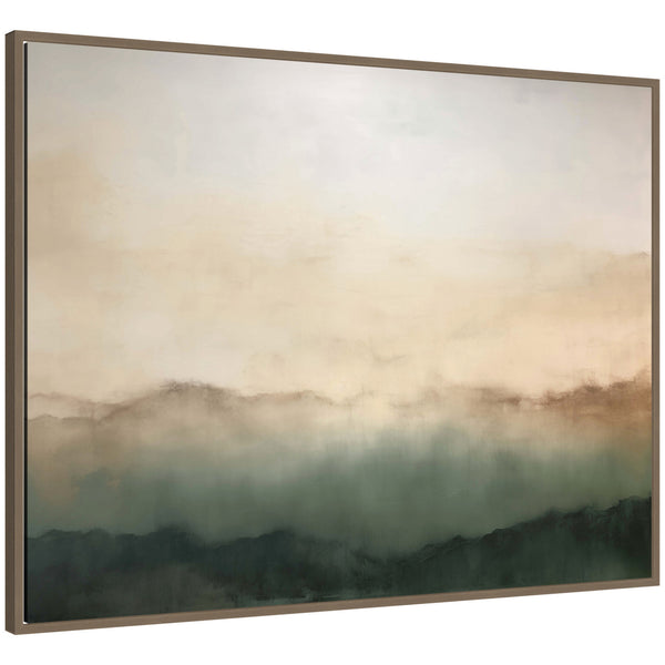 Kate & Laurel Sylvie Green Mountain Abstract I Horizontal Framed Canvas By Amy Lighthall