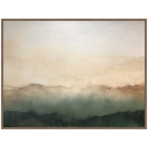 Kate & Laurel Sylvie Green Mountain Abstract I Horizontal Framed Canvas By Amy Lighthall