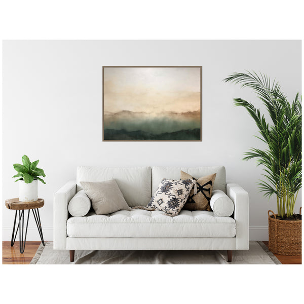 Kate & Laurel Sylvie Green Mountain Abstract I Horizontal Framed Canvas By Amy Lighthall