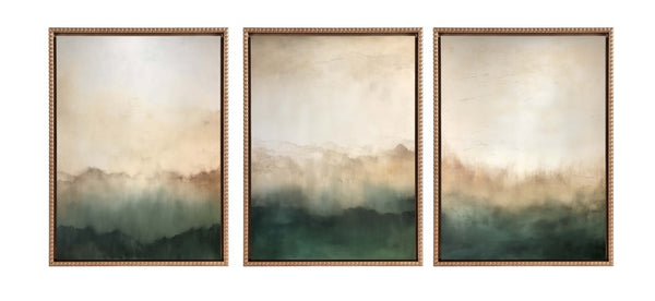 kate & laurel Sylvie Green Mountain Abstract I II and III Framed Canvas Art Set by Amy Lighthall