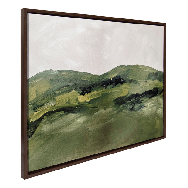 Kate & Laurel Sylvie Green Mountain Landscape Framed Canvas By Amy Lighthall