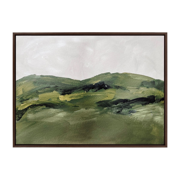 Kate & Laurel Sylvie Green Mountain Landscape Framed Canvas By Amy Lighthall