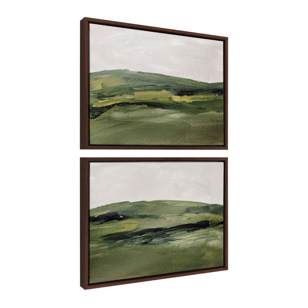 Kate & Laurel Sylvie Green Mountain Landscape I And II Framed Canvas Art Set By Amy Lighthall