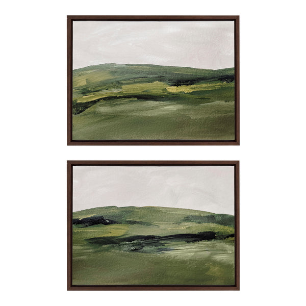 Kate & Laurel Sylvie Green Mountain Landscape I And II Framed Canvas Art Set By Amy Lighthall