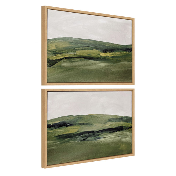 kate & laurel Sylvie Green Mountain Landscape I and II Framed Canvas Art Set by Amy Lighthall