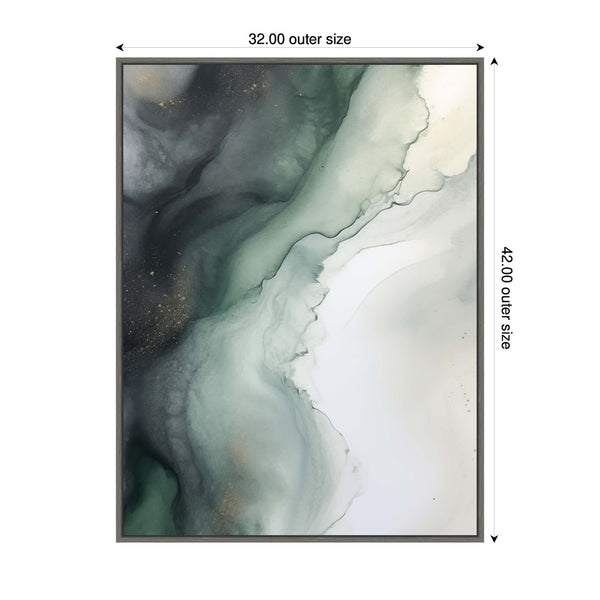 Kate & Laurel Sylvie Green Wave Framed Canvas By Amy Lighthall