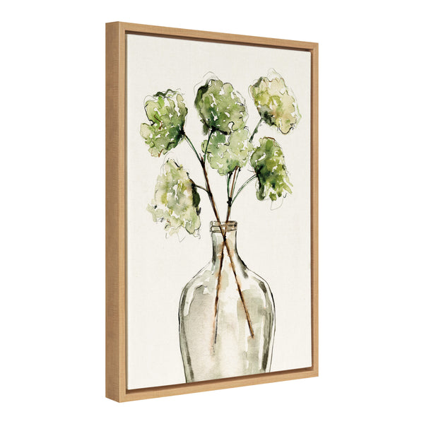 Kate & Laurel Sylvie Greenery Vase Framed Canvas By Sara Berrenson