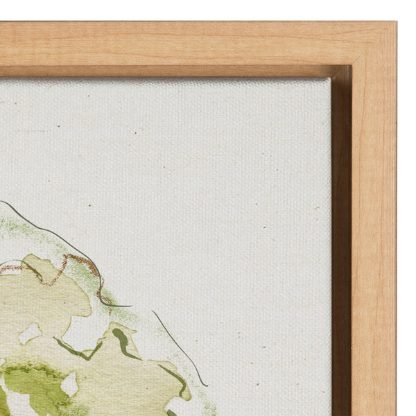 Kate & Laurel Sylvie Greenery Vase Framed Canvas By Sara Berrenson