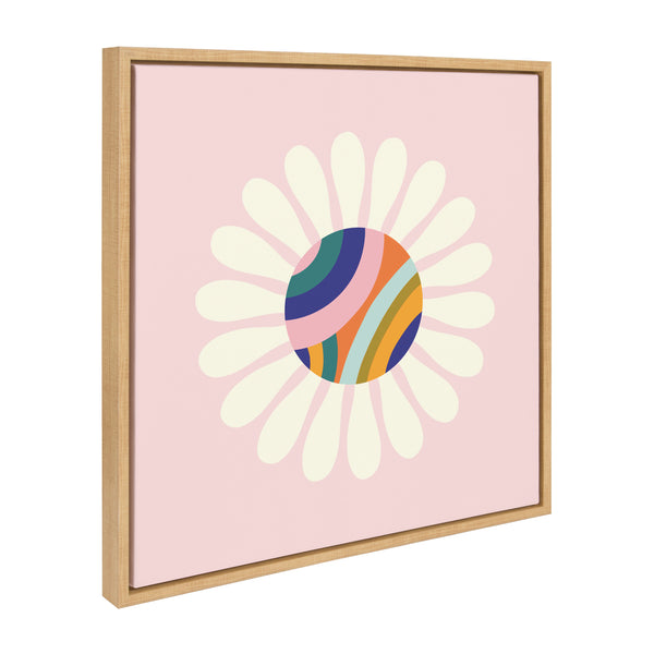 kate & laurel Sylvie Groovy Daisy Framed Canvas by Elizabeth Olwen