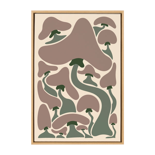 Kate & Laurel Sylvie Groovy Mushrooms 1 Framed Canvas By Carrie Cantwell