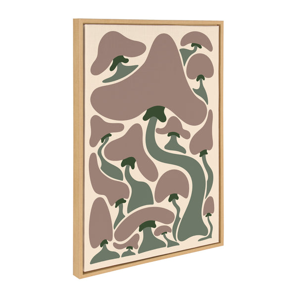 kate & laurel Sylvie Groovy Mushrooms 1 Framed Canvas by Carrie Cantwell