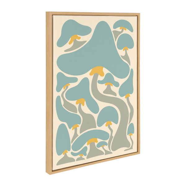 kate & laurel Sylvie Groovy Mushrooms 2 Framed Canvas by Carrie Cantwell