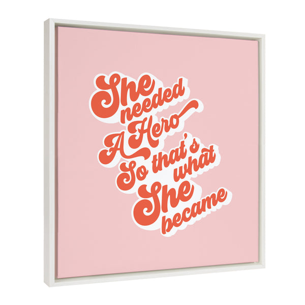 Kate & Laurel Sylvie Groovy Type She Hero Framed Canvas By Dominique Vari