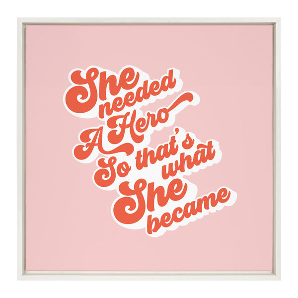 kate & laurel Sylvie Groovy Type She Hero Framed Canvas by Dominique Vari