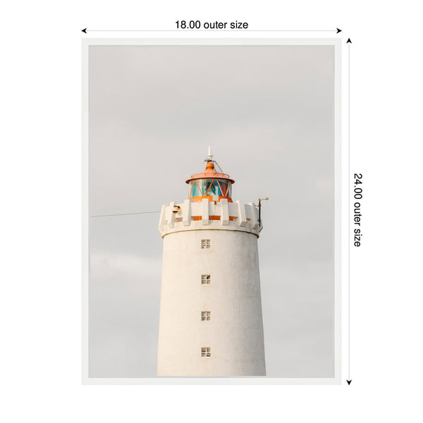 Kate & Laurel Sylvie Grotta Lighthouse Iceland Framed Canvas By Crystal Lynn Collins