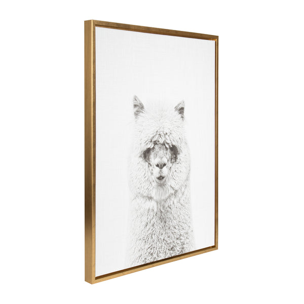 Kate & Laurel Sylvie Hairy Alpaca Framed Canvas By Simon Te Of Tai Prints