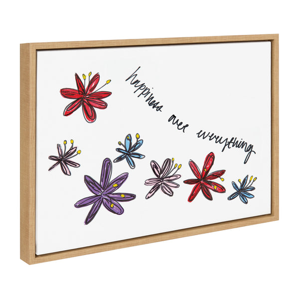 Kate & Laurel Sylvie Happiness Over Everything Framed Canvas By Mentoring Positives