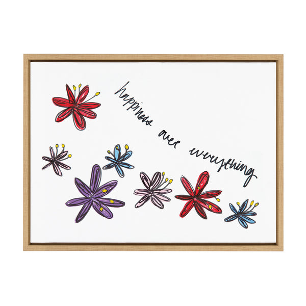 kate & laurel Sylvie Happiness Over Everything Framed Canvas by Mentoring Positives