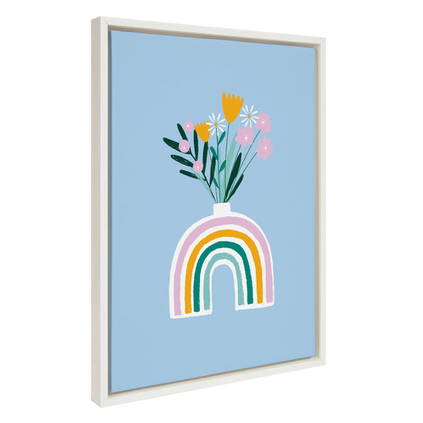 Kate & Laurel Sylvie Happy Flowers Framed Canvas By Duchess Plum