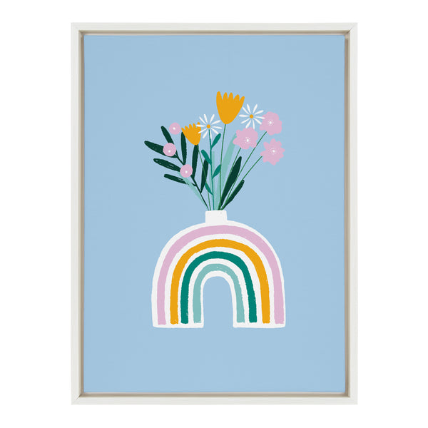 Kate & Laurel Sylvie Happy Flowers Framed Canvas By Duchess Plum