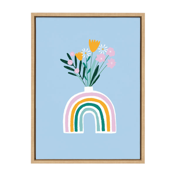 kate & laurel Sylvie Happy Flowers Framed Canvas by Duchess Plum