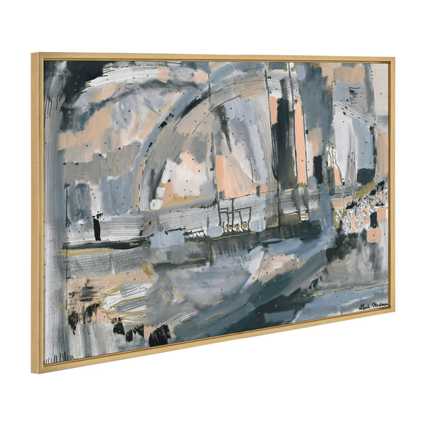 Kate & Laurel Sylvie Harbor Nights Framed Canvas By Leah Nadeau