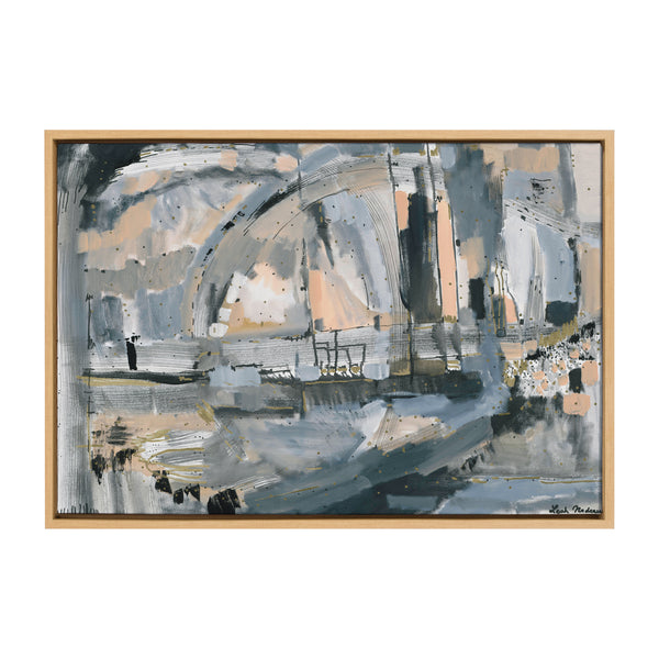 kate & laurel Sylvie Harbor Nights Framed Canvas by Leah Nadeau kate & laurel Sylvie Harbor Nights Framed Canvas by Leah Nadeau