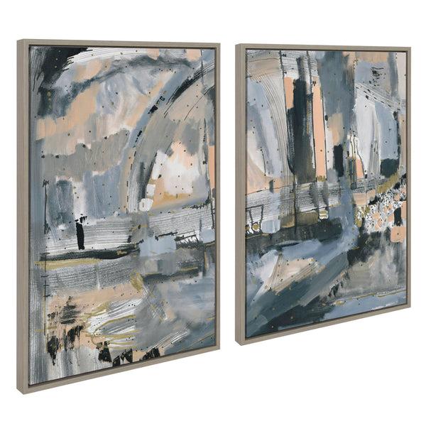 Kate & Laurel Sylvie Harbor Nights Set No 1 And Harbor Nights Set No 2 Framed Canvas Set By Leah Nadeau