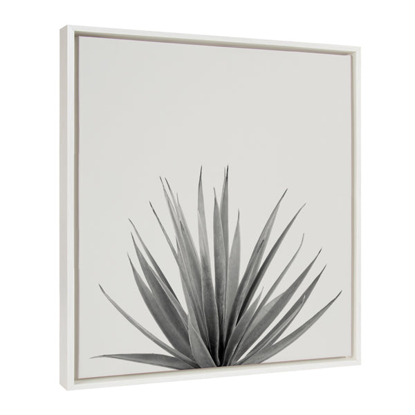 Kate & Laurel Sylvie Haze Agave Succulent Framed Canvas By The Creative Bunch Studio
