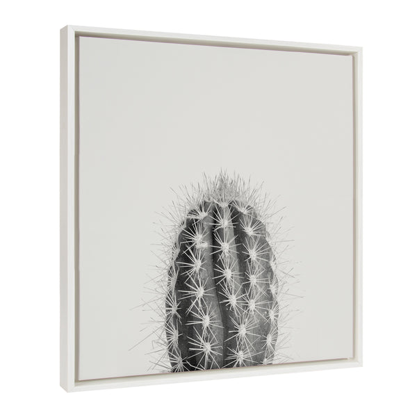 Kate & Laurel Sylvie Haze Cactus Succulent Tall Framed Canvas By The Creative Bunch Studio