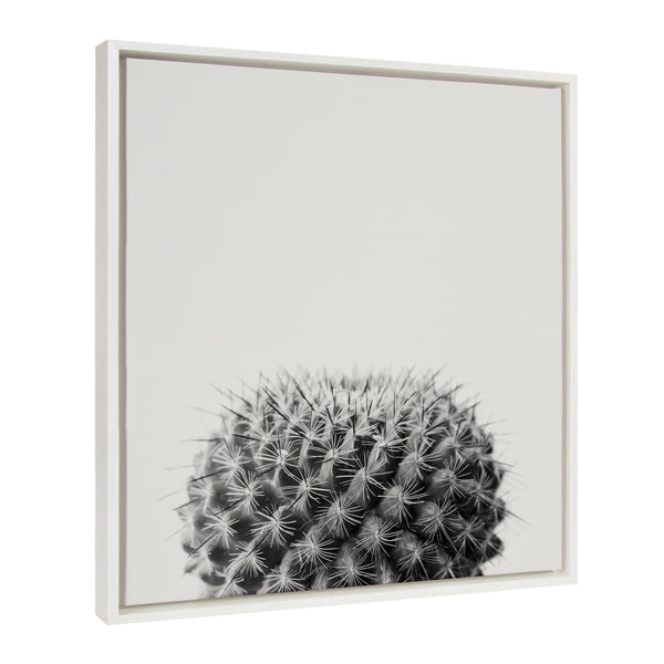 Kate & Laurel Sylvie Haze Succulent Cactus Short Framed Canvas By The Creative Bunch Studio