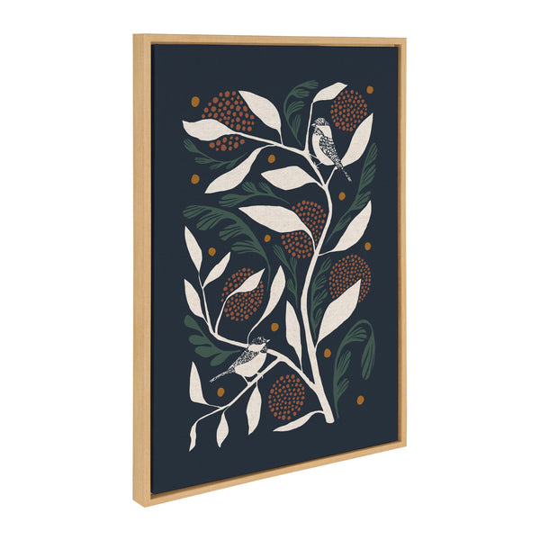 kate & laurel Sylvie HB Duo Bird Branch Framed Canvas by Hannah Beisang