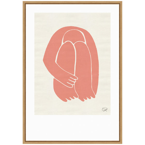 Kate & Laurel Sylvie Head Down 1 Terracotta Framed Canvas By Rocket Jack