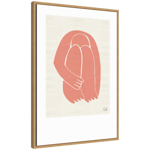 kate & laurel Sylvie Head Down 1 Terracotta Framed Canvas by Rocket Jack