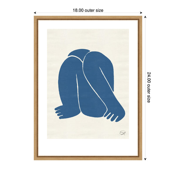 Kate & Laurel Sylvie Head Down II Royal Framed Canvas By Rocket Jack