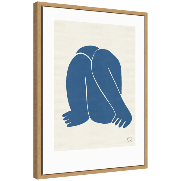 kate & laurel Sylvie Head Down II Royal Framed Canvas by Rocket Jack