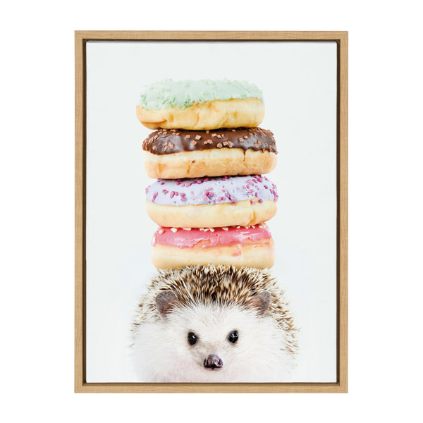 kate & laurel Sylvie Hedgehog Donuts Framed Canvas by Amy Peterson