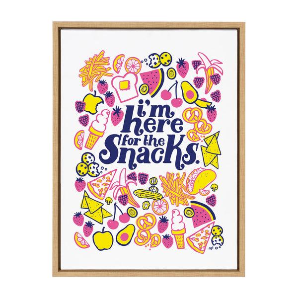 kate & laurel Sylvie Here for the Snacks Framed Canvas by Maria Filar