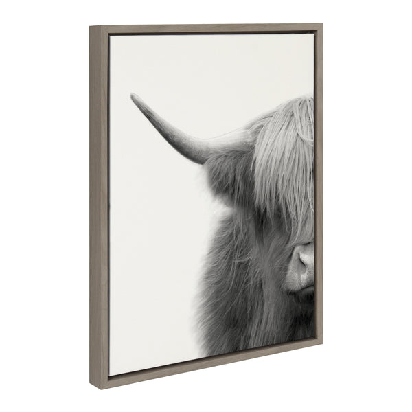 Kate & Laurel Sylvie Hey Dude Highland Cow Crop Framed Canvas By The Creative Bunch Studio