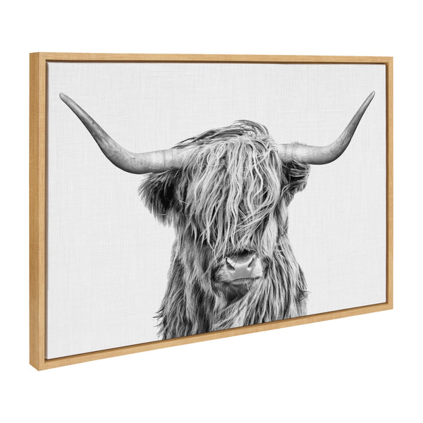 Kate & Laurel Sylvie Highland Cow 2 Framed Canvas By Simon Te Of Tai Prints