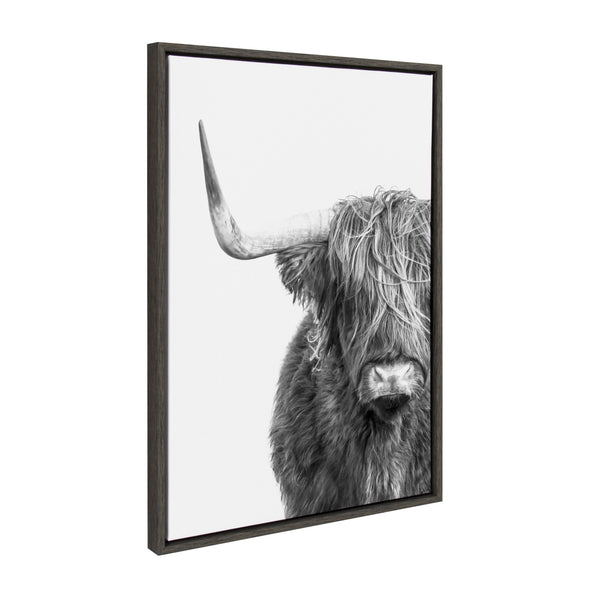 Kate & Laurel Sylvie Highland Cow Framed Canvas By Amy Peterson Art Studio