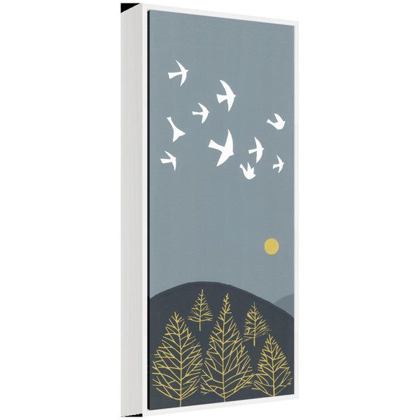 kate & laurel Sylvie Hilltop Flight Linocut Bird Framed Canvas by Giuliana Lazzerini
