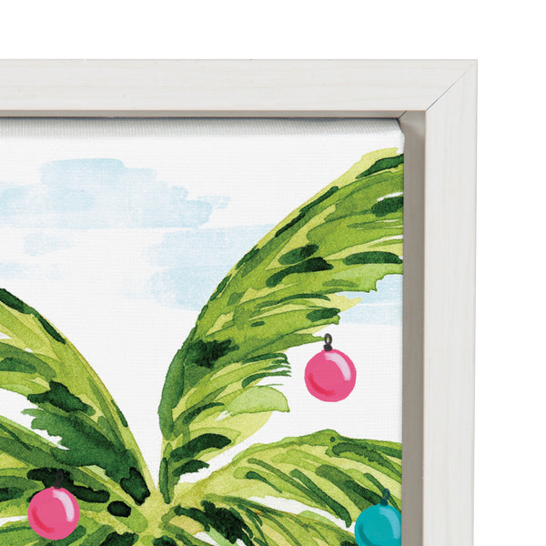 Kate & Laurel Sylvie Holiday Flamingo Framed Canvas By Sara Berrenson