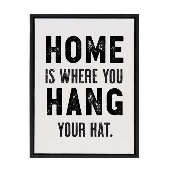 Kate & Laurel Sylvie Home Hat Framed Canvas By The Whiskey Ginger