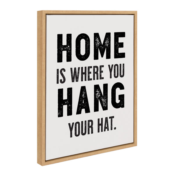 kate & laurel Sylvie Home Hat Framed Canvas by The Whiskey Ginger