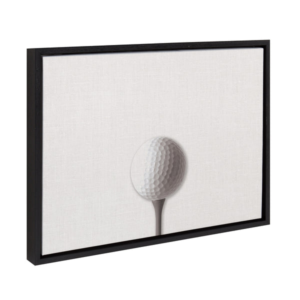 Kate & Laurel Sylvie Horizontal Golf Ball Portrait Framed Canvas Black 18x24