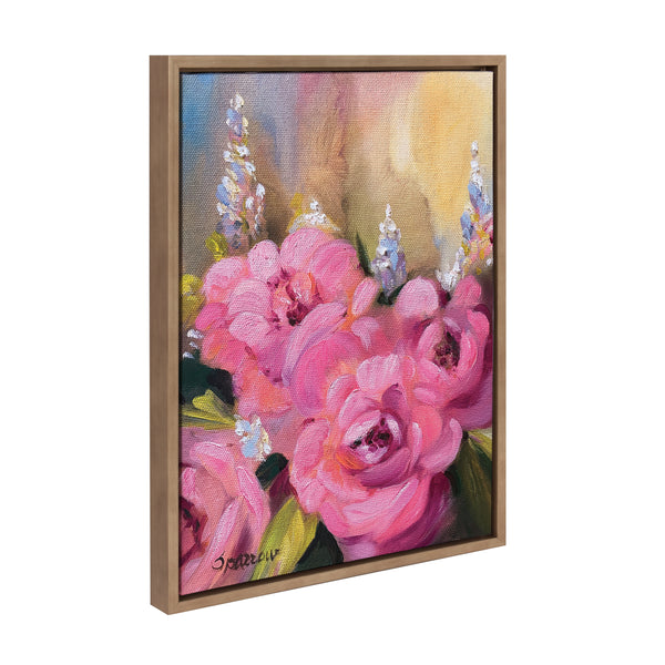 Kate & Laurel Sylvie Hot Pink Framed Canvas By Mary Sparrow