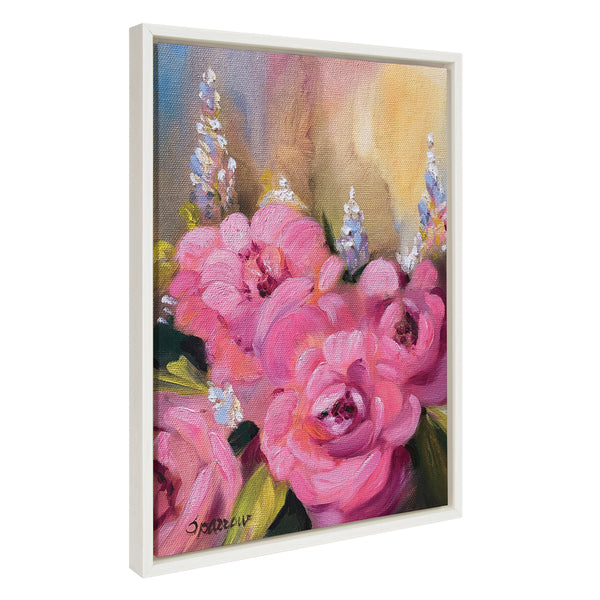 kate & laurel Sylvie Hot Pink Framed Canvas by Mary Sparrow
