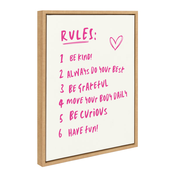 Kate & Laurel Sylvie House Rules Framed Canvas By Honey Island Studio