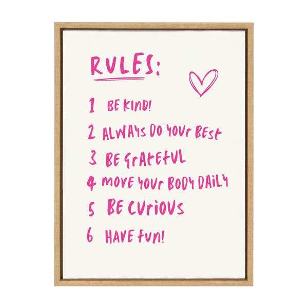 Kate & Laurel Sylvie House Rules Framed Canvas By Honey Island Studio